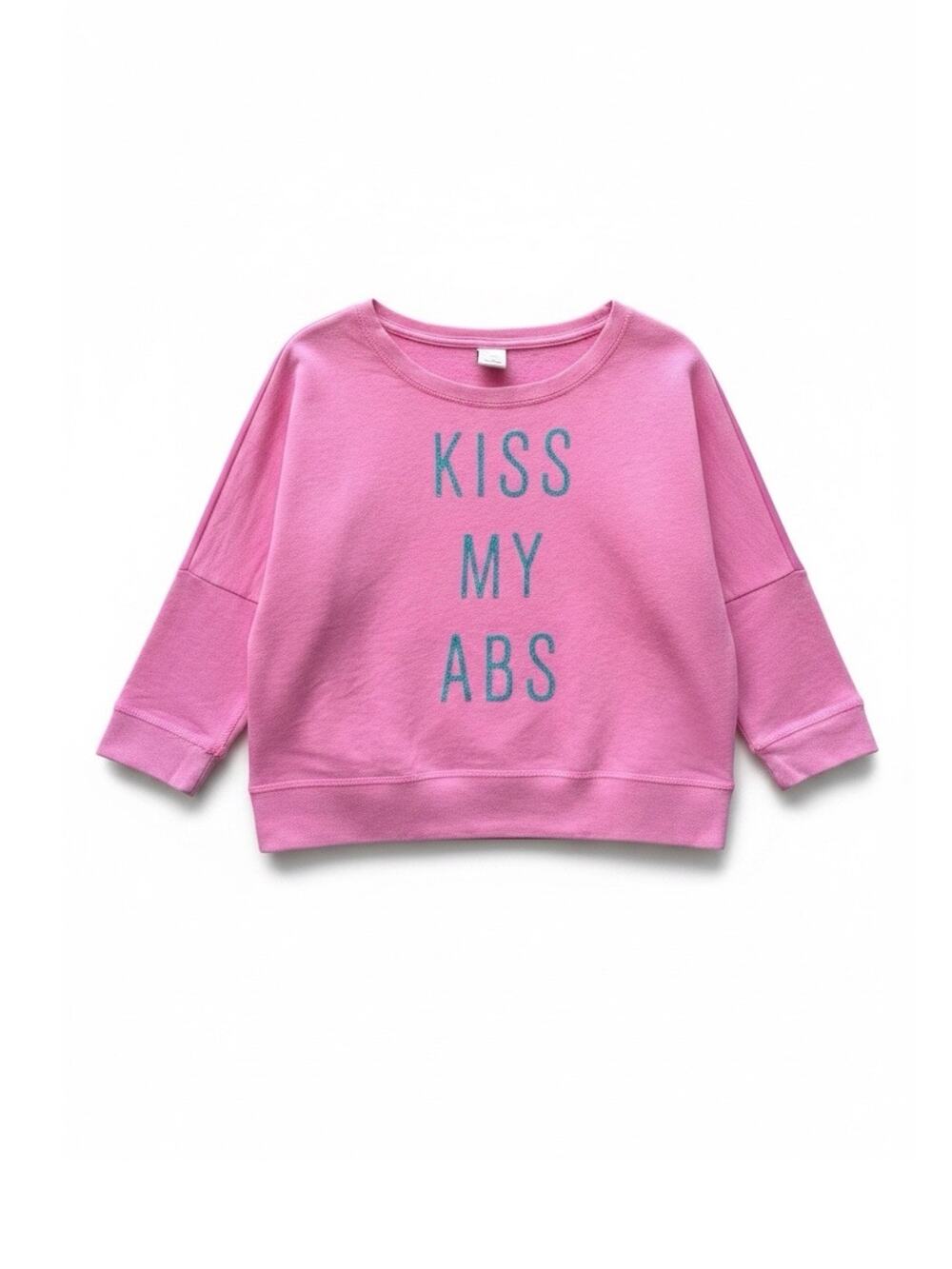 Gilly Hicks Sheer Back 3/4 Sleeve Graphic Sweatshirt, Size XS, Pink